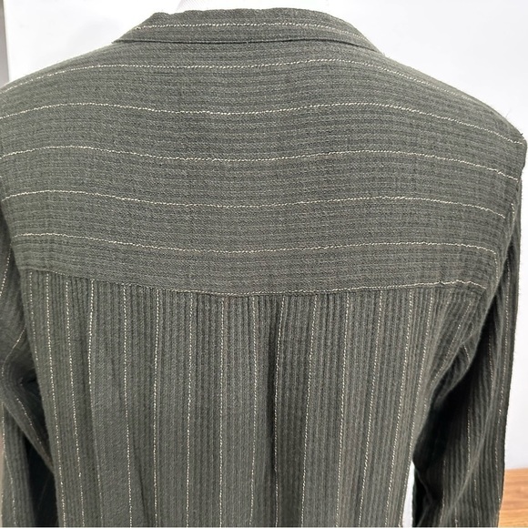 Wrap London Tunic Dress With Pockets Dark Olive Green & Light Stripes Size 4 - Picture 5 of 11